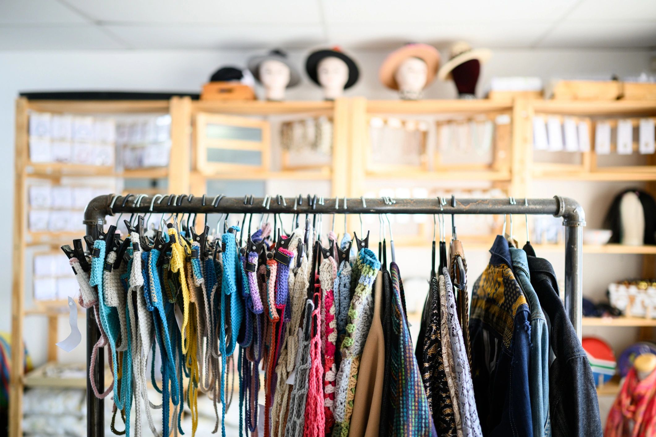 Children's fashion display inside boutique